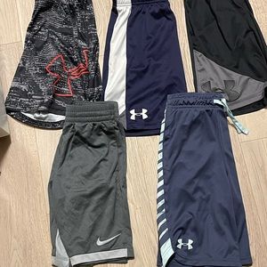 Lot of 5 boys UA shorts